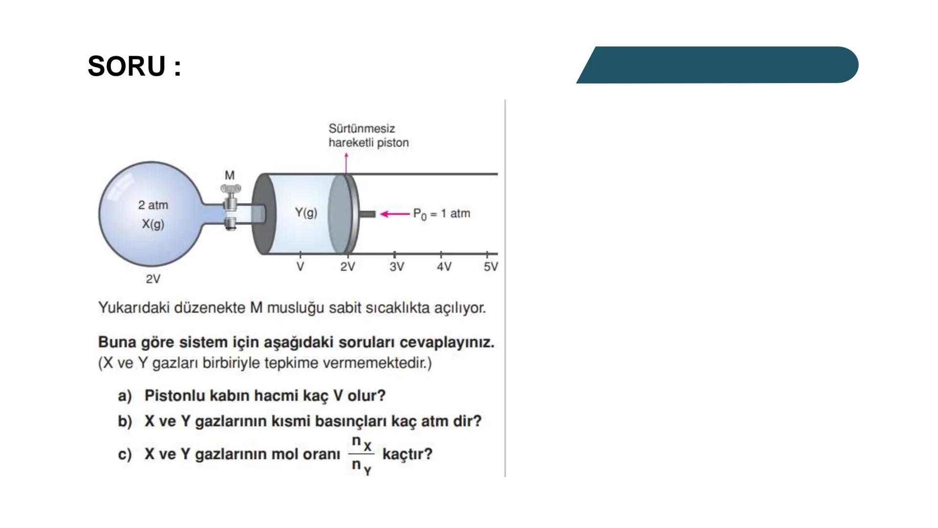 Gaz Karışımları ve Kısmi Basınç
Doğada gazlar çoğunlukla karışım hâlinde bulunur. Örneğin atmosfer; azot,
oksijen, argon, karbon dioksit ve