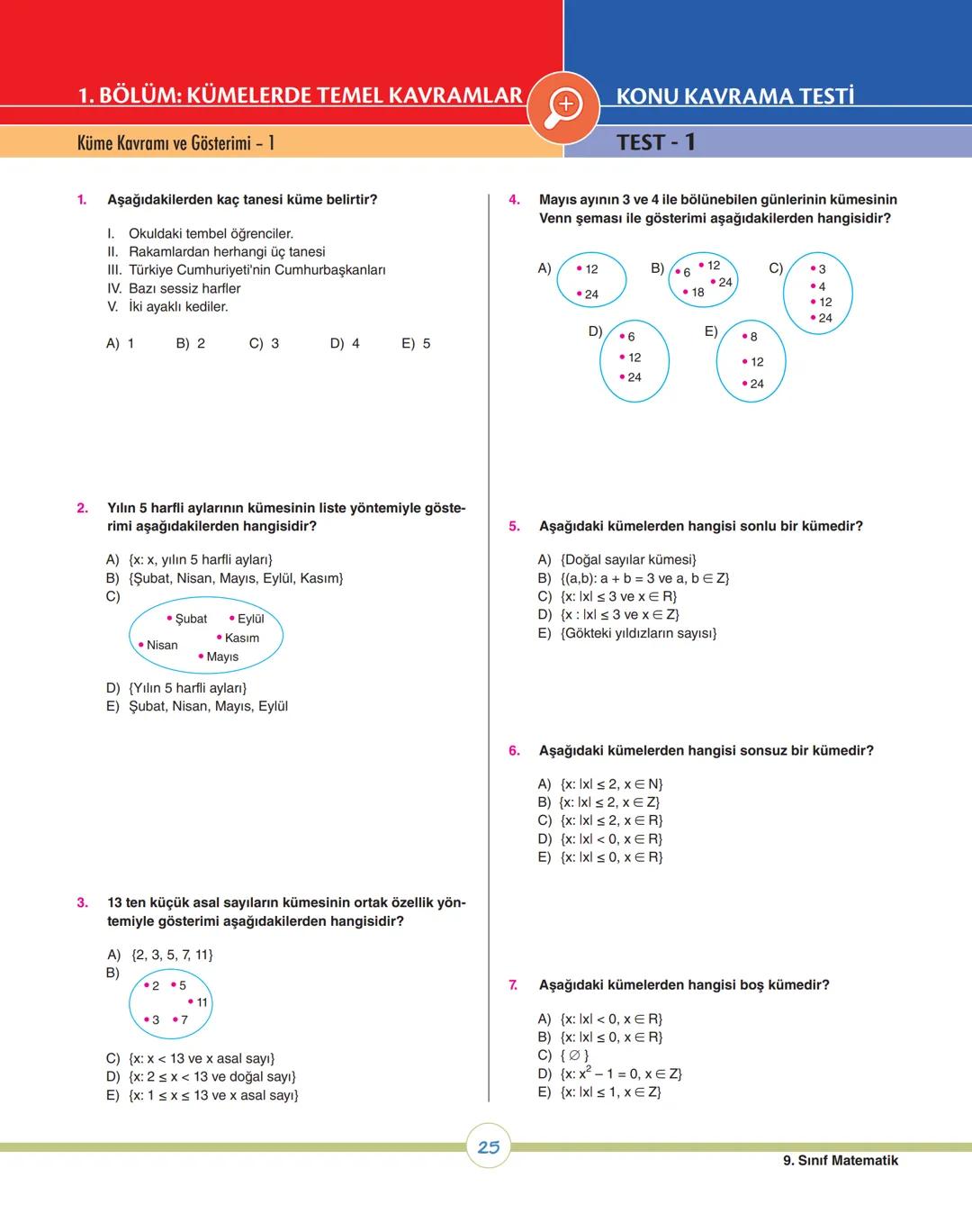 08
ey
ey
07
os
op
v
ÜNİTE 1
Kümeler
1. Bölüm: Kümelerde Temel Kavramlar
2. Bölüm: Kümelerde İşlemler
X9 MATEMATİK # 1. ÜNİTEDE HEDEFLENE