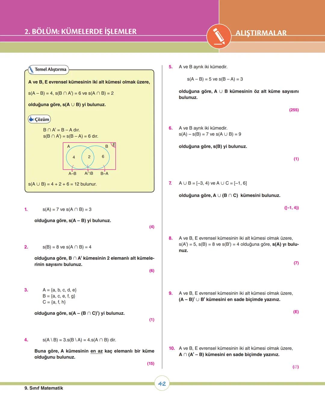 08
ey
ey
07
os
op
v
ÜNİTE 1
Kümeler
1. Bölüm: Kümelerde Temel Kavramlar
2. Bölüm: Kümelerde İşlemler
X9 MATEMATİK # 1. ÜNİTEDE HEDEFLENE