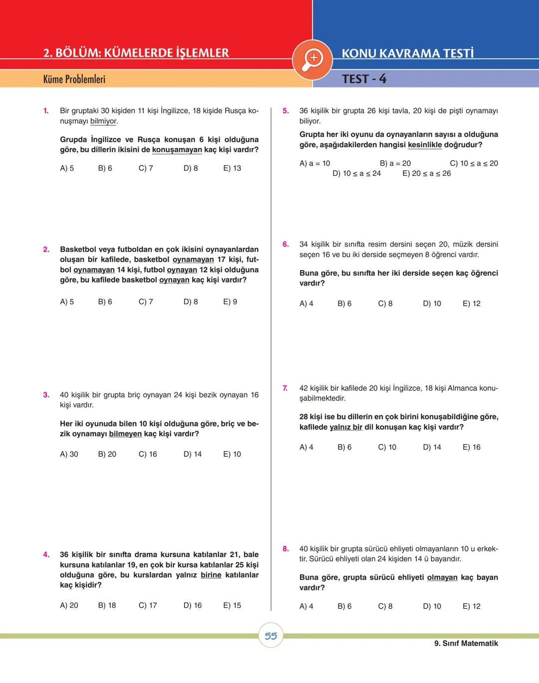 08
ey
ey
07
os
op
v
ÜNİTE 1
Kümeler
1. Bölüm: Kümelerde Temel Kavramlar
2. Bölüm: Kümelerde İşlemler
X9 MATEMATİK # 1. ÜNİTEDE HEDEFLENE