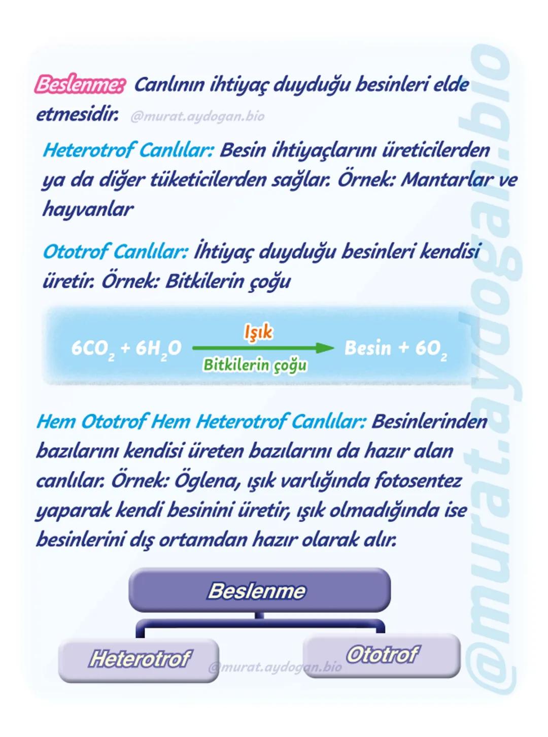 9.sınıf
Görsellerle tekrar -10
2024-2025
1. Tema: Yaşam
Canlıların
Özellikleri - 1
@murat.aydogan.bio Hücresel Yapı: En küçük canlı bir