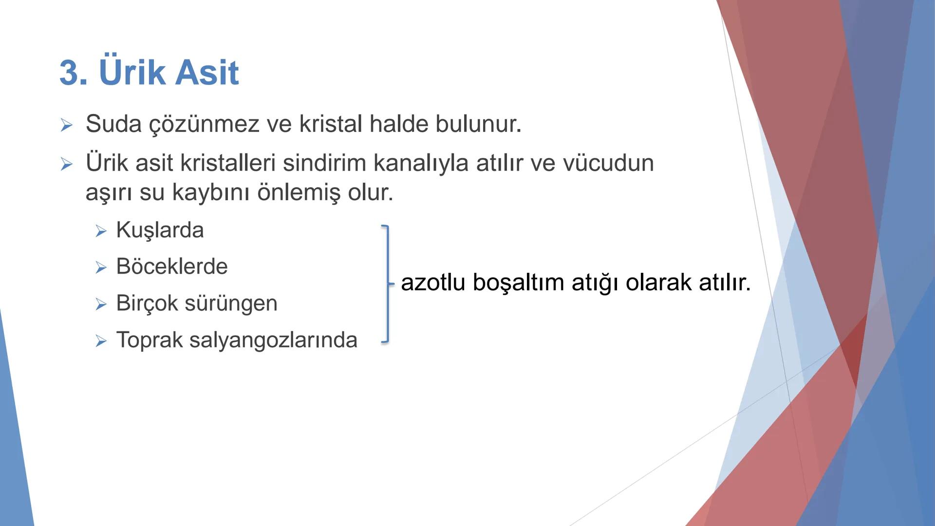 ÜRİNER SİSTEM
(BOŞALTIM SİSTEMİ) Boşaltım Sistemi
➤ Canlıların metabolizmaları sonucu oluşan zararlı atık
maddelerin veya işe yaramayan mole