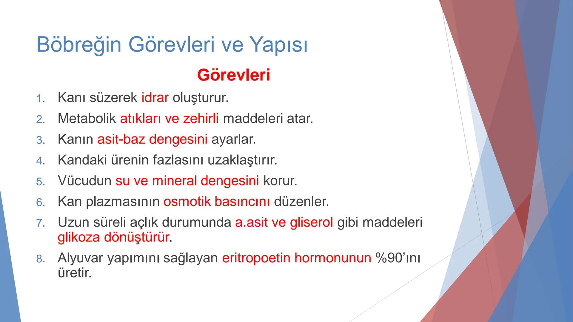 ÜRİNER SİSTEM
(BOŞALTIM SİSTEMİ) Boşaltım Sistemi
➤ Canlıların metabolizmaları sonucu oluşan zararlı atık
maddelerin veya işe yaramayan mole