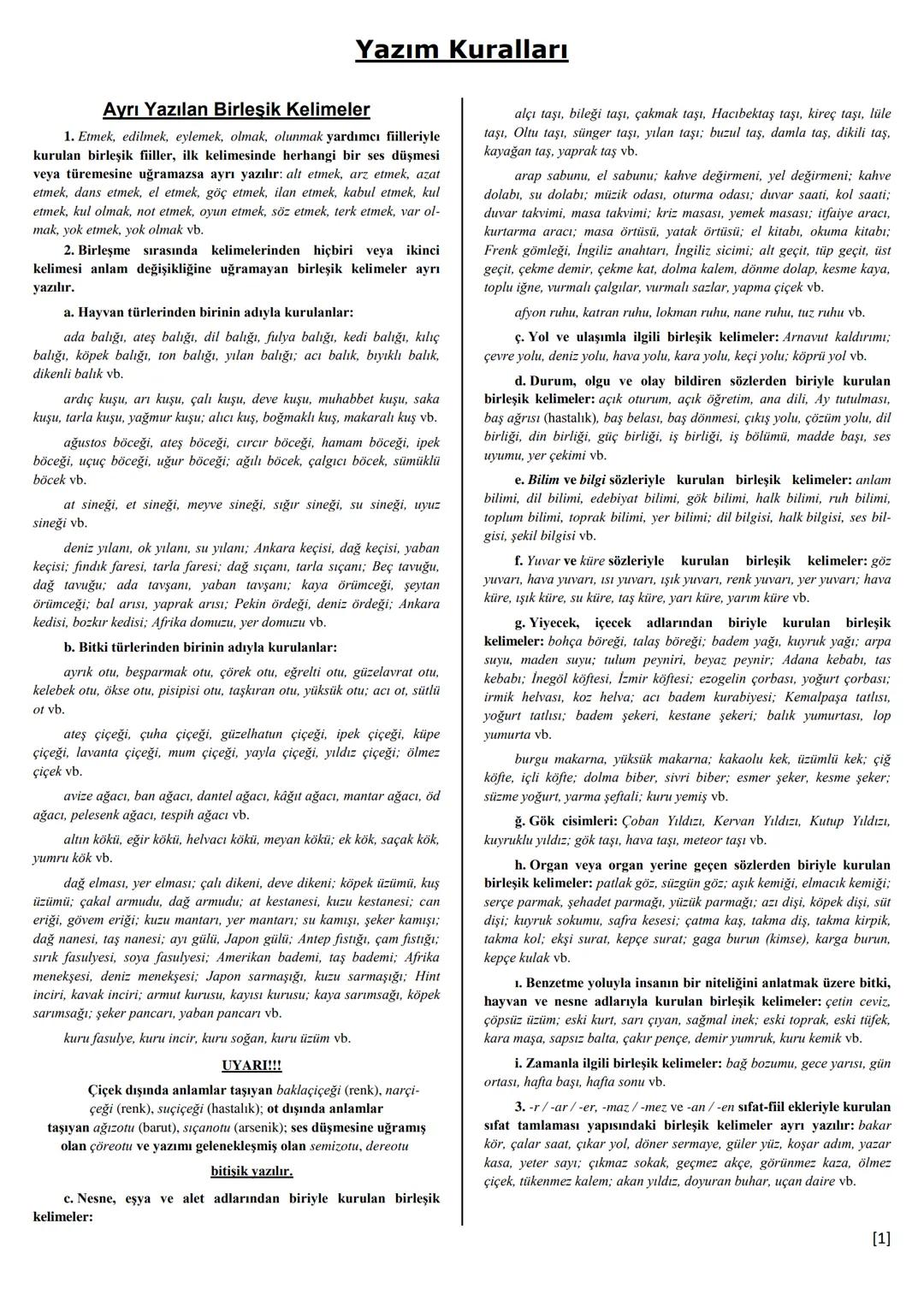 # TÜRK DİL KURUMU
# YAZIM KURALLARI
## ve
# NOKTALAMA İŞARETLERİ # Yazım Kuralları
## Ayrı Yazılan Birleşik Kelimeler
1. Etmek, edilmek