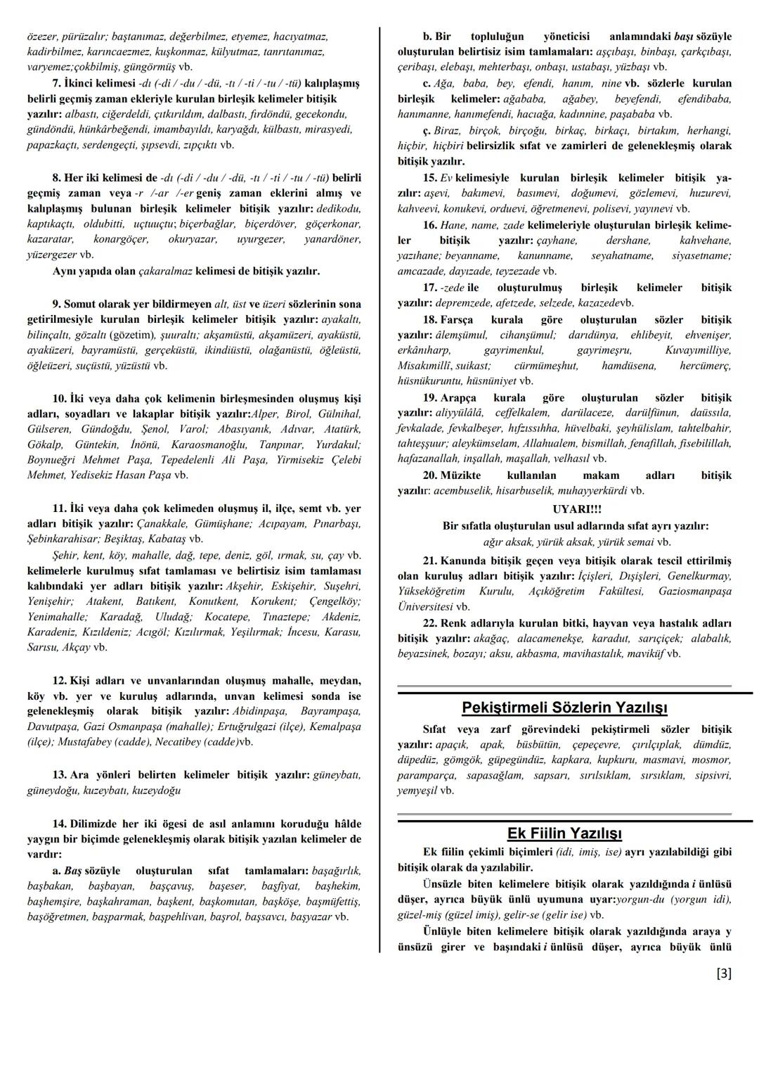 # TÜRK DİL KURUMU
# YAZIM KURALLARI
## ve
# NOKTALAMA İŞARETLERİ # Yazım Kuralları
## Ayrı Yazılan Birleşik Kelimeler
1. Etmek, edilmek