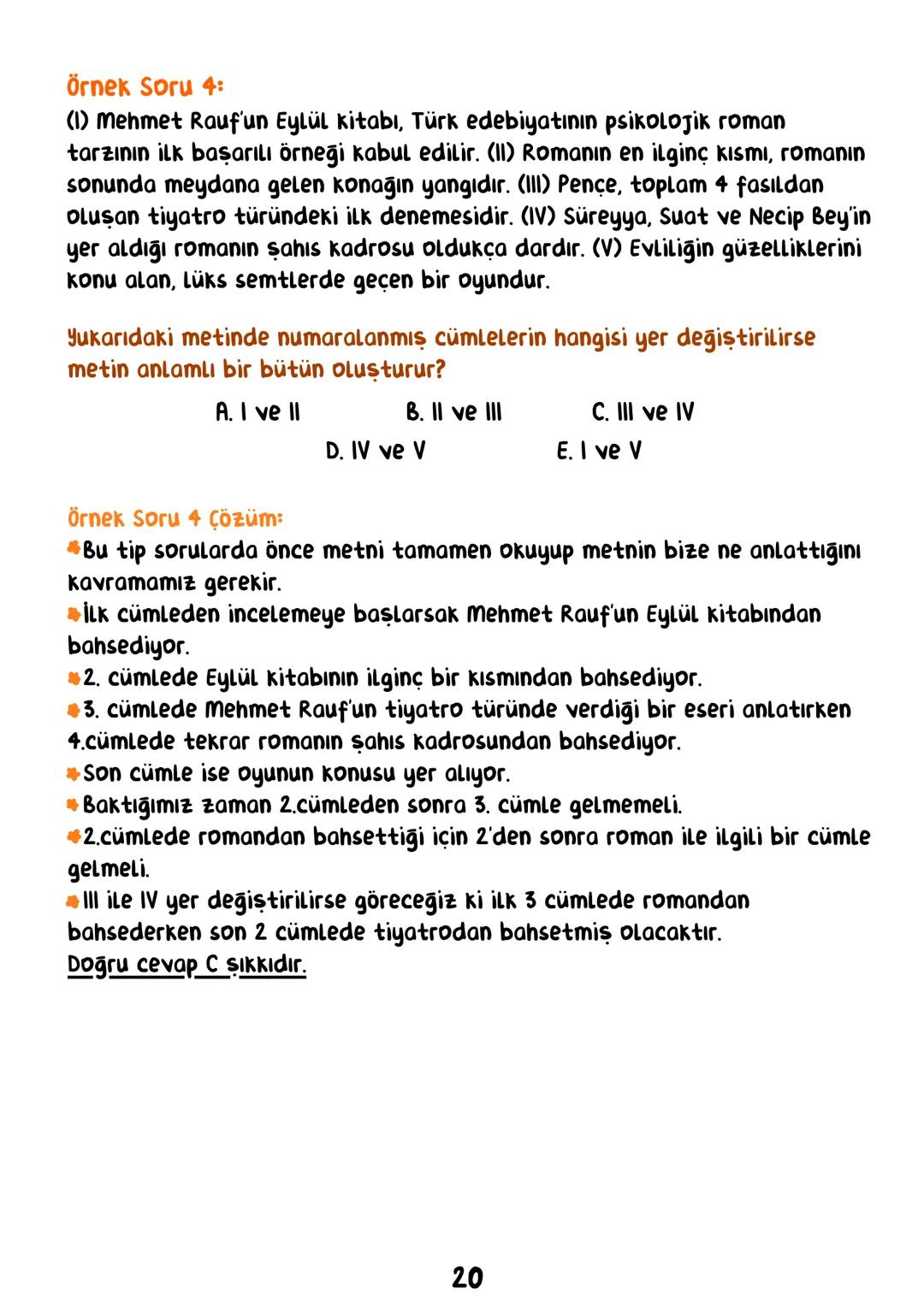 TÜRKÇE
• İÇİNDEKİLER •
Sözcükte Anlam.
Cümlede Anlam.
8
Paragraf.
15
Anlatım Bozuklukları.
23
Anlatım Biçimleri.
28
Sözel Mantık.
31
Örnek