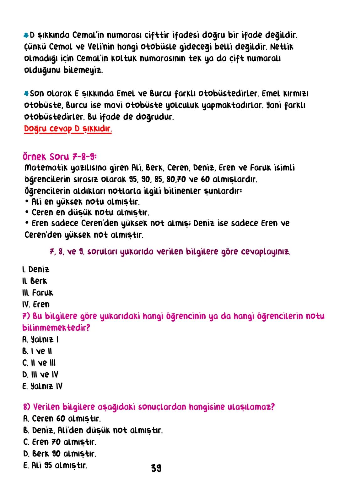 TÜRKÇE
• İÇİNDEKİLER •
Sözcükte Anlam.
Cümlede Anlam.
8
Paragraf.
15
Anlatım Bozuklukları.
23
Anlatım Biçimleri.
28
Sözel Mantık.
31
Örnek