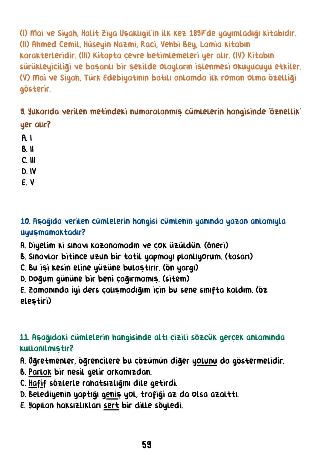 TÜRKÇE
• İÇİNDEKİLER •
Sözcükte Anlam.
Cümlede Anlam.
8
Paragraf.
15
Anlatım Bozuklukları.
23
Anlatım Biçimleri.
28
Sözel Mantık.
31
Örnek