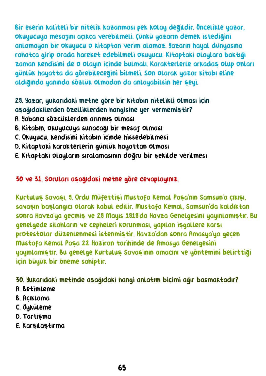 TÜRKÇE
• İÇİNDEKİLER •
Sözcükte Anlam.
Cümlede Anlam.
8
Paragraf.
15
Anlatım Bozuklukları.
23
Anlatım Biçimleri.
28
Sözel Mantık.
31
Örnek