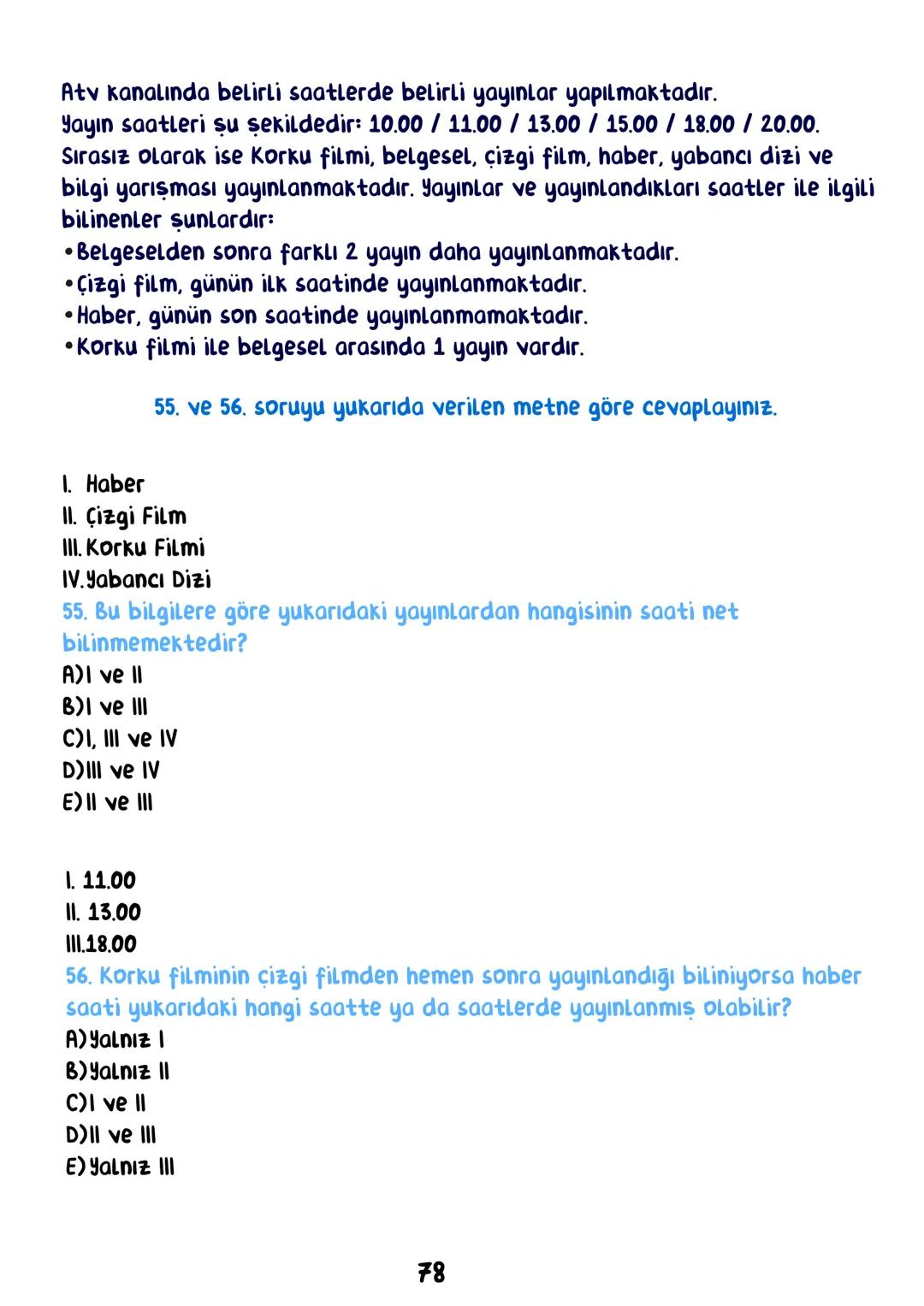 TÜRKÇE
• İÇİNDEKİLER •
Sözcükte Anlam.
Cümlede Anlam.
8
Paragraf.
15
Anlatım Bozuklukları.
23
Anlatım Biçimleri.
28
Sözel Mantık.
31
Örnek