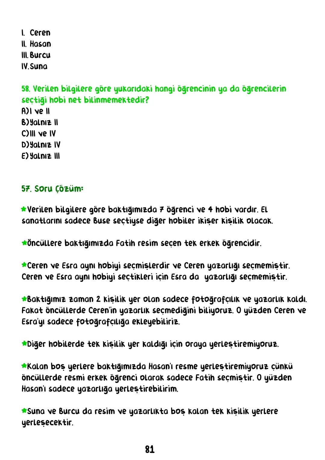 TÜRKÇE
• İÇİNDEKİLER •
Sözcükte Anlam.
Cümlede Anlam.
8
Paragraf.
15
Anlatım Bozuklukları.
23
Anlatım Biçimleri.
28
Sözel Mantık.
31
Örnek