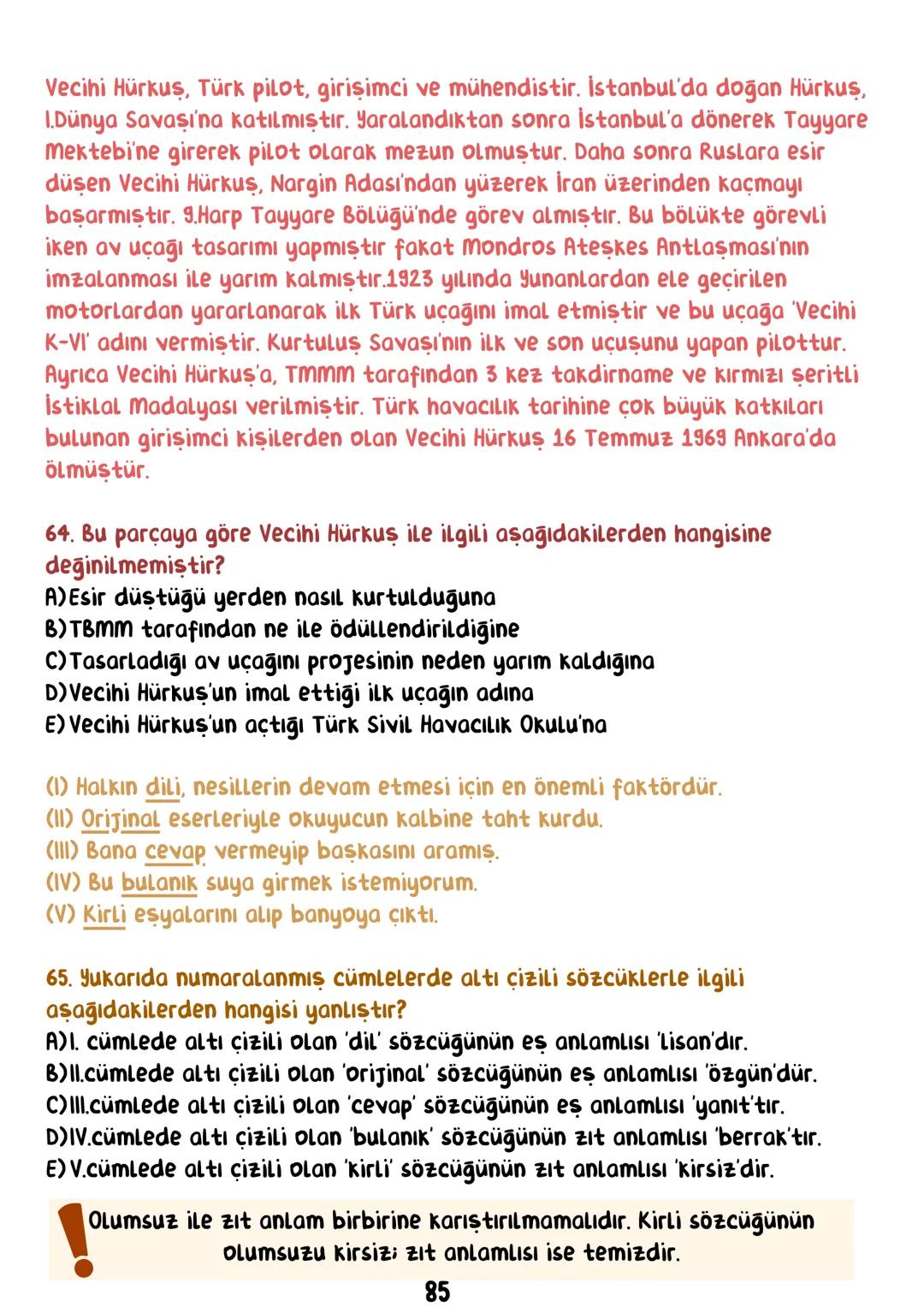 TÜRKÇE
• İÇİNDEKİLER •
Sözcükte Anlam.
Cümlede Anlam.
8
Paragraf.
15
Anlatım Bozuklukları.
23
Anlatım Biçimleri.
28
Sözel Mantık.
31
Örnek