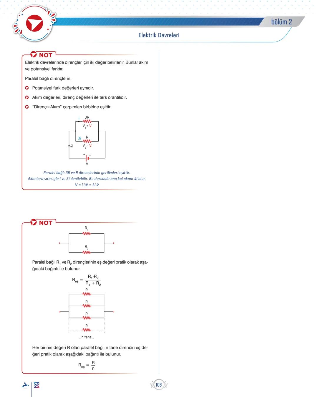 ÜNİTE 7
ELEKTRİK VE MANYETİZMA
Potansiyel Farkı, Elektrik Akımı ve Direnç
POTANSİYEL FARK
Birim elektrik yükünün iki nokta arasında harcadığ