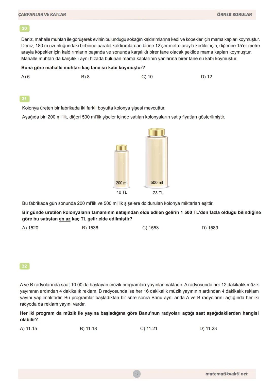 MEB
8.SINIF
ÇARPANLAR VE KATLAR
ÖRNEK
SORULAR VE CEVAPLARI # 8.SINIF MATEMATİK
MEB BECERİ TEMELLİ
ÖRNEK SORULAR
ÇARPANLAR VE KATLAR
Ah