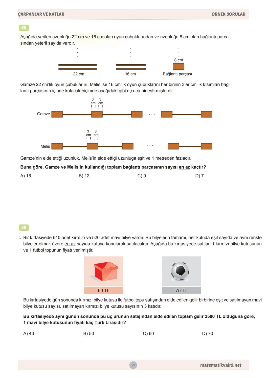 MEB
8.SINIF
ÇARPANLAR VE KATLAR
ÖRNEK
SORULAR VE CEVAPLARI # 8.SINIF MATEMATİK
MEB BECERİ TEMELLİ
ÖRNEK SORULAR
ÇARPANLAR VE KATLAR
Ah
