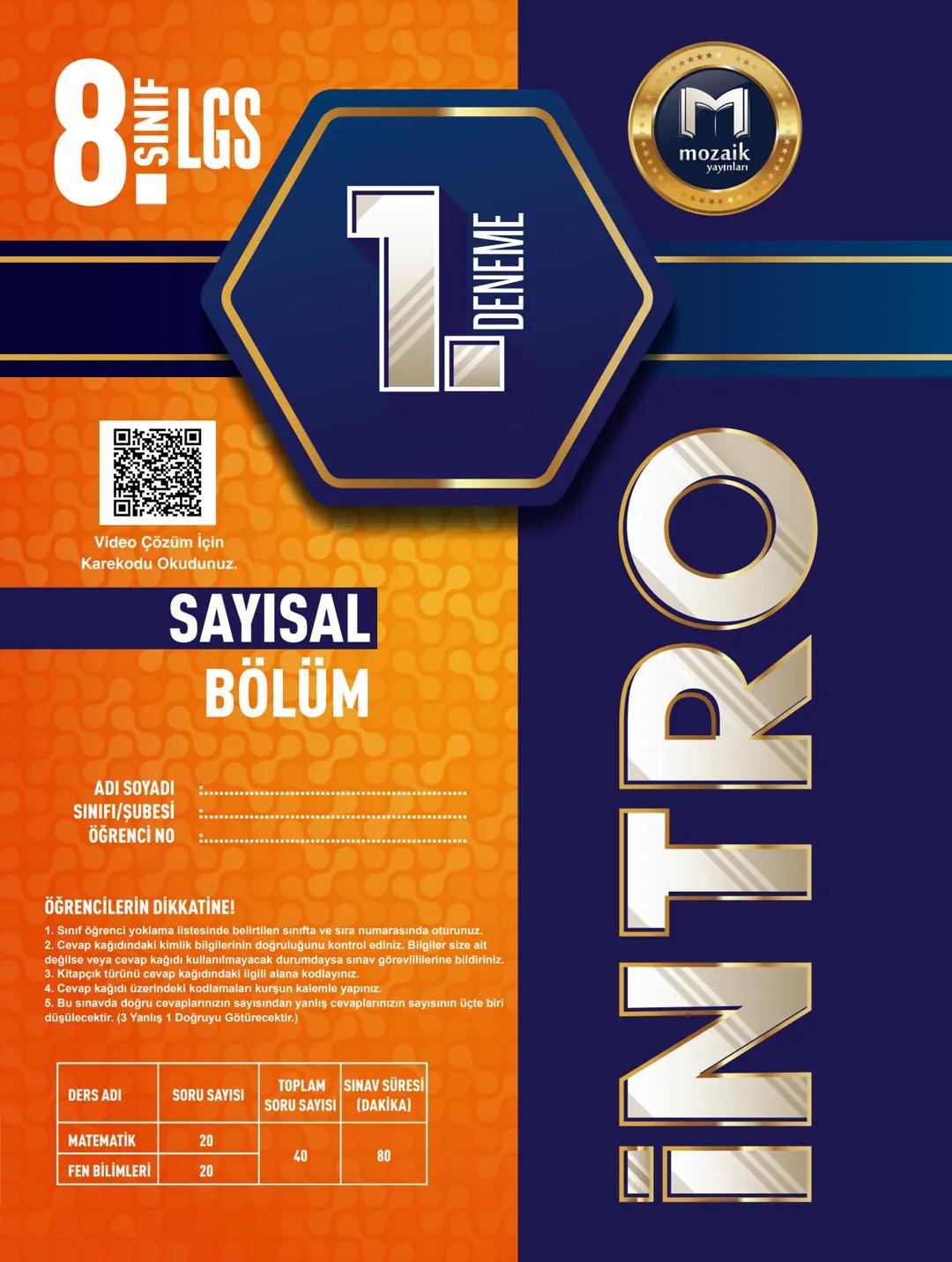 8.sınıf sayısal deneme sınavı