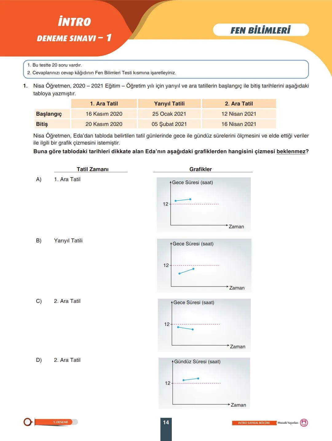 8
SINIF
Video Çözüm İçin
Karekodu Okudunuz.
SAYISAL
BÖLÜM
DENEME
ADI SOYADI
.........
SINIFI/ŞUBESİ .........
ÖĞRENCİ NO .........
ÖĞRE