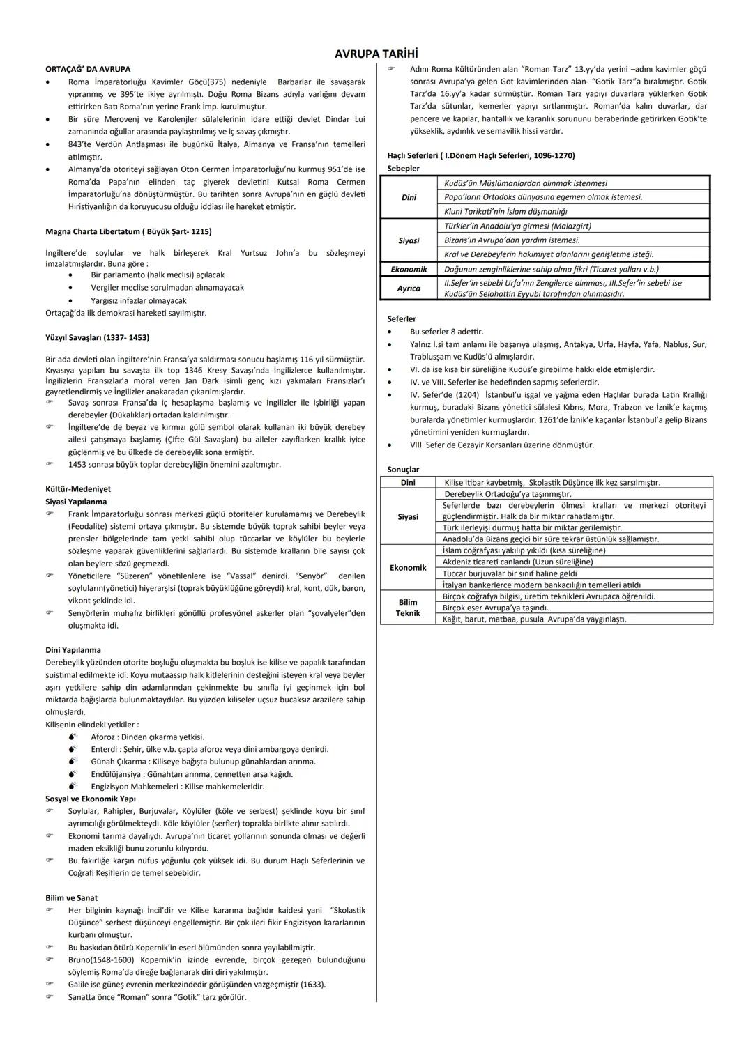 ORTAÇAĞ DA AVRUPA
AVRUPA TARİHİ
Roma İmparatorluğu Kavimler Göçü(375) nedeniyle Barbarlar ile savaşarak
yıpranmış ve 395'te ikiye ayrılmış