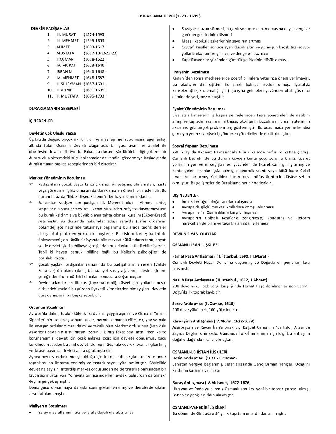 Osmanlı Duraklama Devri