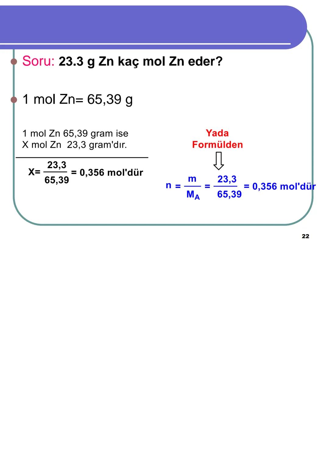 Avagadro Sayısı ve Mol Kavramı
Gündelik hayatta bazen maddeleri teker
teker ifade etmek yerine toplu halde
belirtmeyi tercih ederiz.
Örneğin