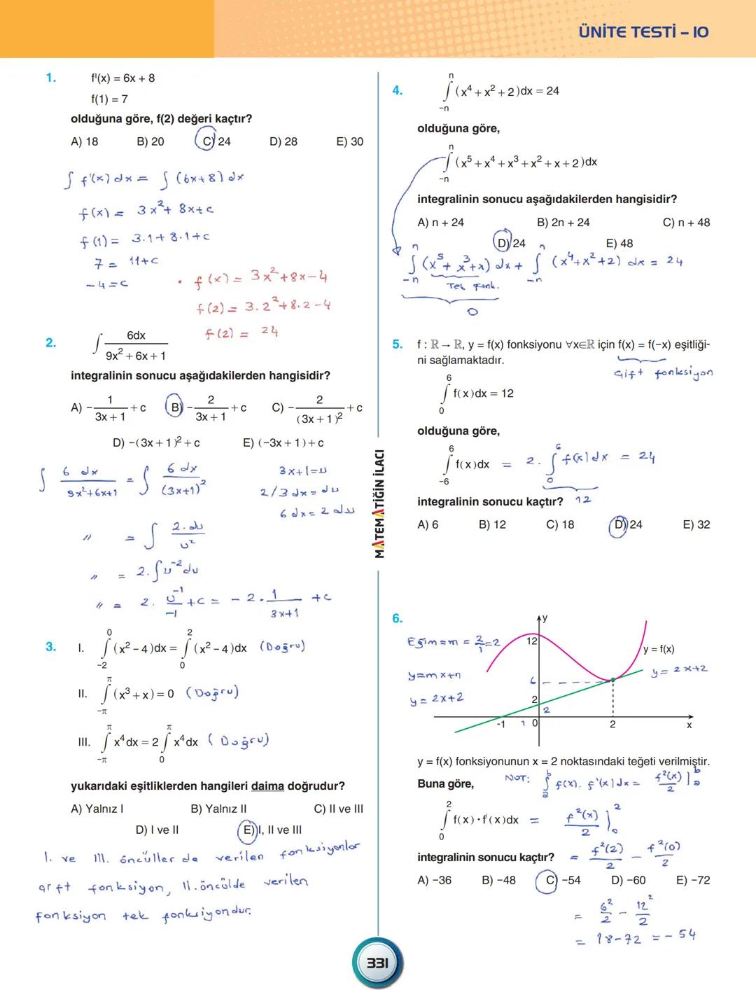 ÜNİTE - 12
İNTEGRAL
İntegral Tanımı ve Özellikleri
Belirsiz İntegral
Belirli İntegral
İntegralde Alan Hesabı
ACIL MATEMATIK # İNTEGRA