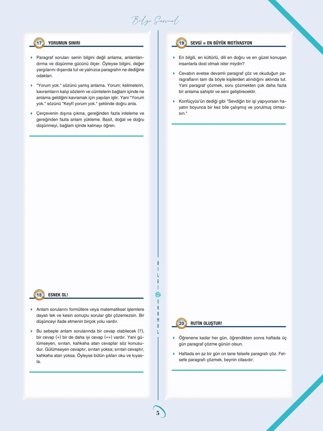 # Bilge Sarmal
STRATEJİK - AKILLI PARAGRAF FÖYÜ
1 SINAV KOŞULLARINA UYUM SAĞLA!
* Sınavda soruları müzik eşliğinde çözmeyeceksin, alışt