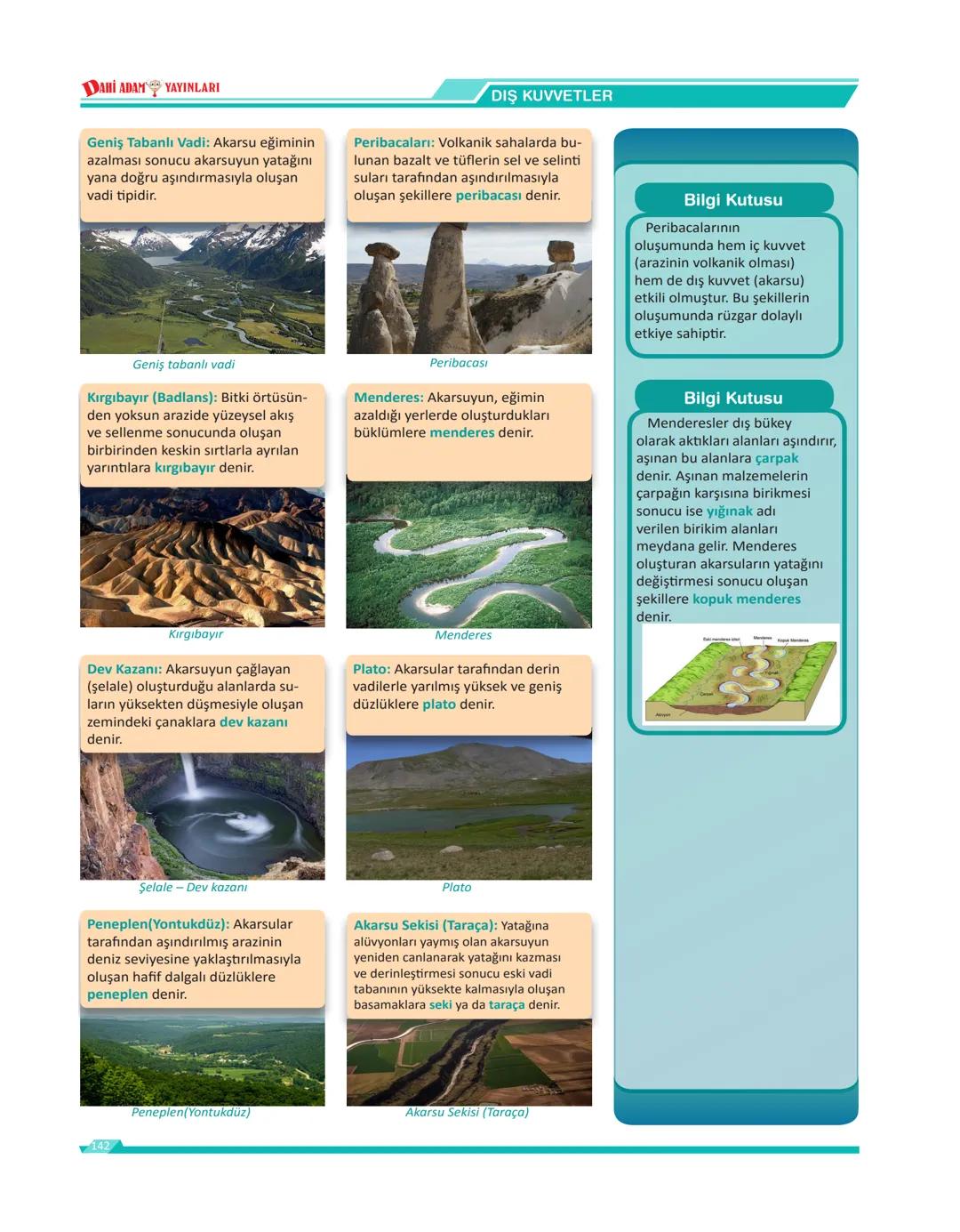 DIŞ KUVVETLER DAHİ ADAM YAYINLARI
DIŞ KUVVETLER
DIŞ KUVVETLER
Yeryüzü, kaynağını Güneş'ten alan kuvvetler tarafından da şekillendirilir. Bu