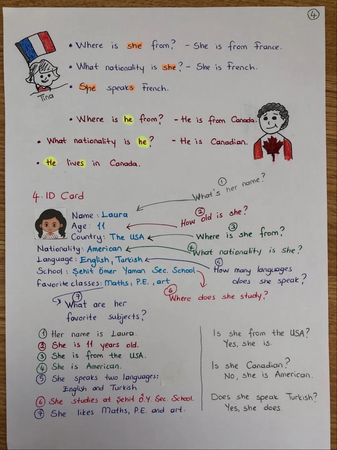 E
UNIT 1- HELLO!
1. Greetings & Introducing
Hello! Merhabal
Hi! Merhabal
Good morning. Günaydın.
Good afternoon: Tünaydın.
Good evening. : l