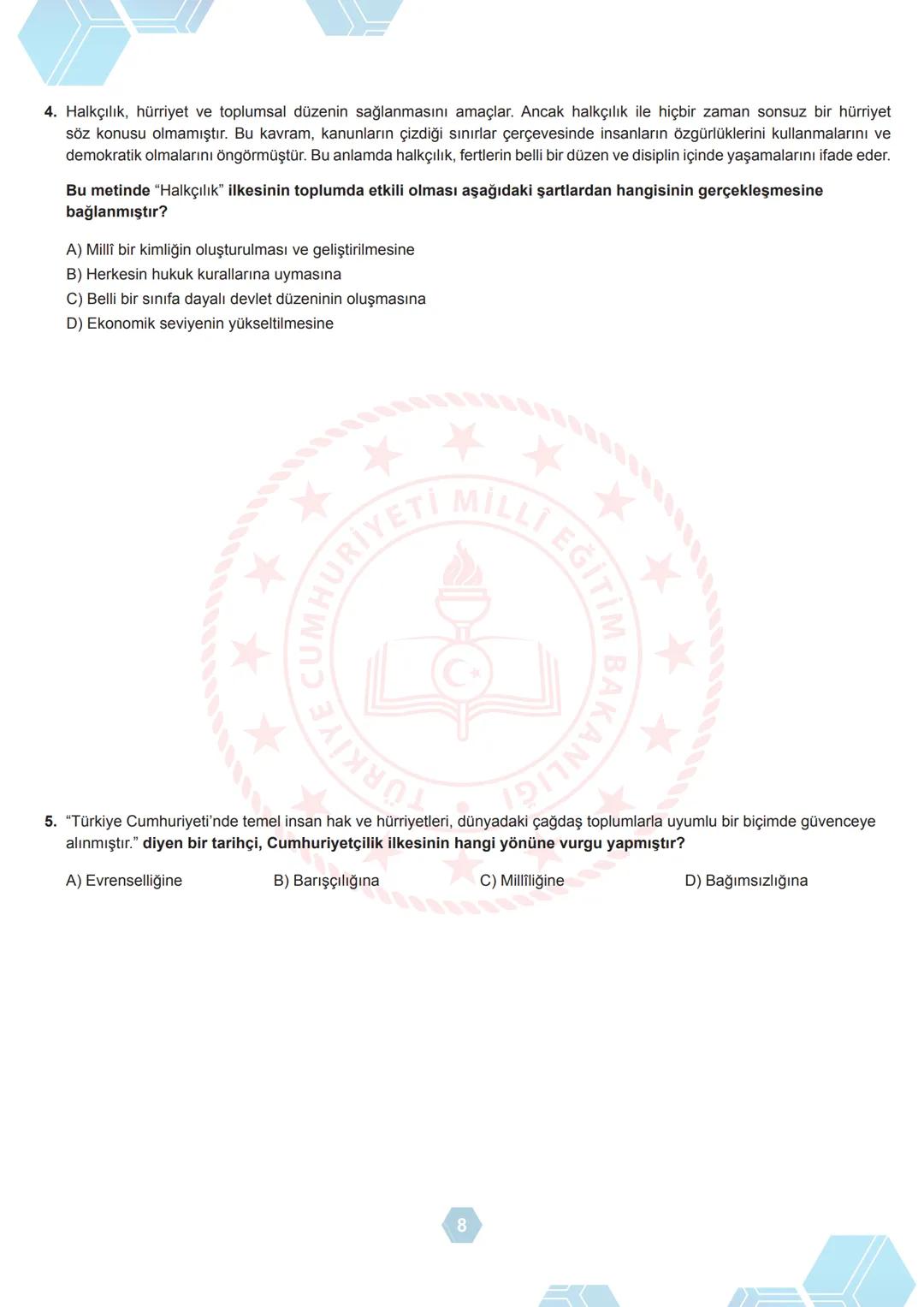 *
*
*
GITIM
BAKAN
ורופ!
T.C.
MİLLÎ EĞİTİM BAKANLIĞI
ÖLÇME, DEĞERLENDİRME VE SINAV HİZMETLERİ GENEL MÜDÜRLÜĞÜ
2024-2025 EĞİTİM VE ÖĞRETİM YIL
