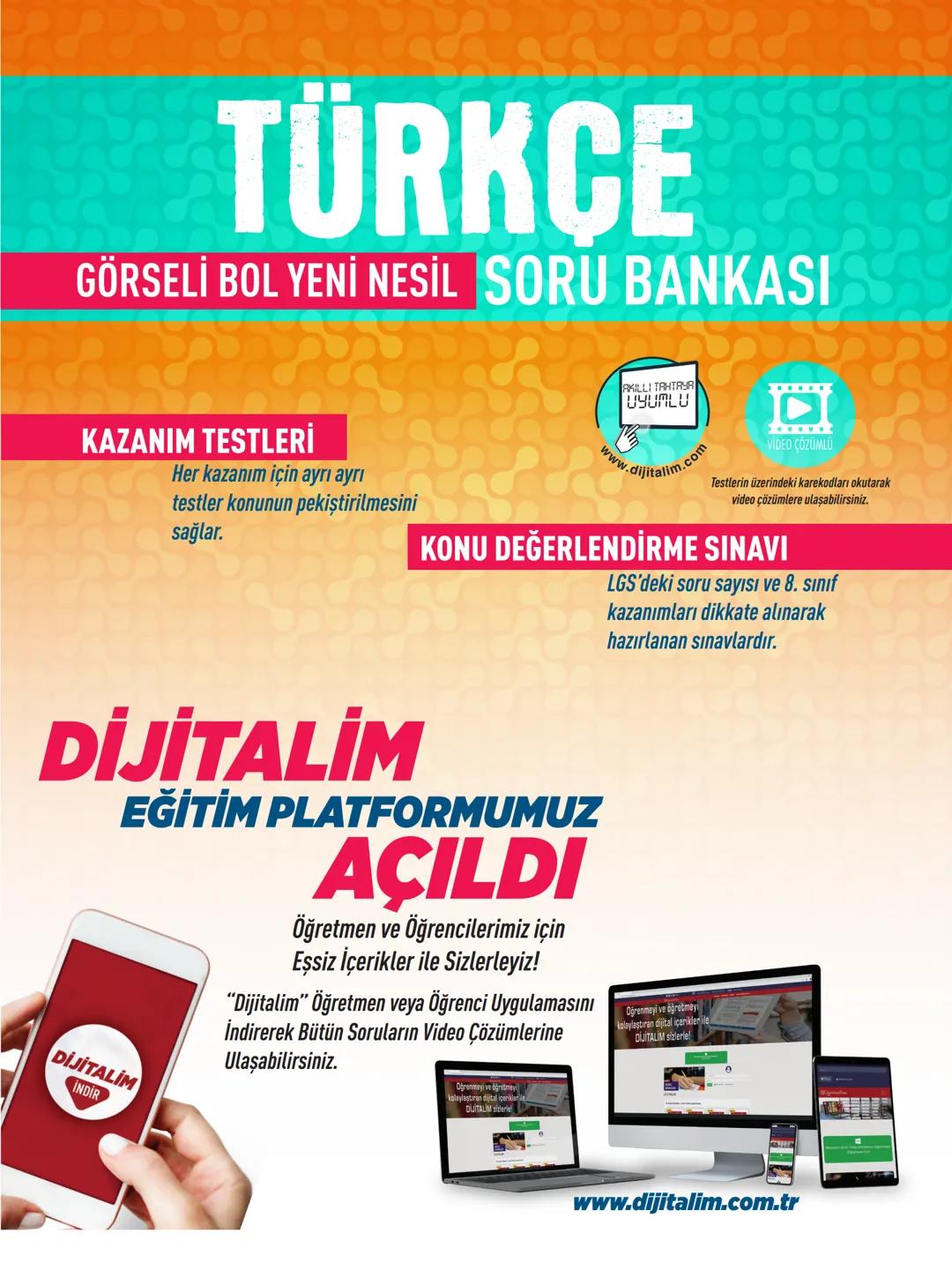 TÜRKÇE
GÖRSELİ BOL YENİ NESİL SORU BANKASI
Harun GÜNDOĞDU
Bihan UĞURLU
Abdulkadir UÇKAN
M
mozaik
yayınları
LGS Düzeyinde
MOZAIK
TÜRKÇE
PISA