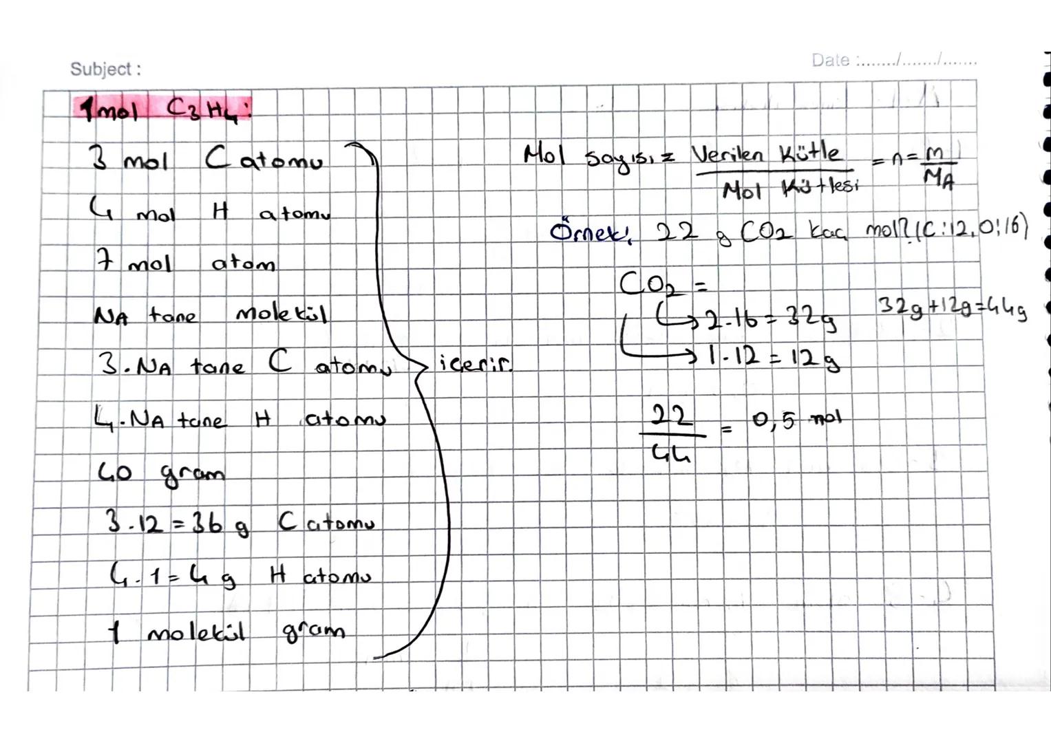 Mol - Kütle ilişkisi
Socular
1- 16 g 503 kaç moldür? (5:32, 0:16 g/moll
503
43-16=48
✓ = 32
→1-32 = 32
48+32=80
16
0,2 mol
80
2-0,2 mol CO2