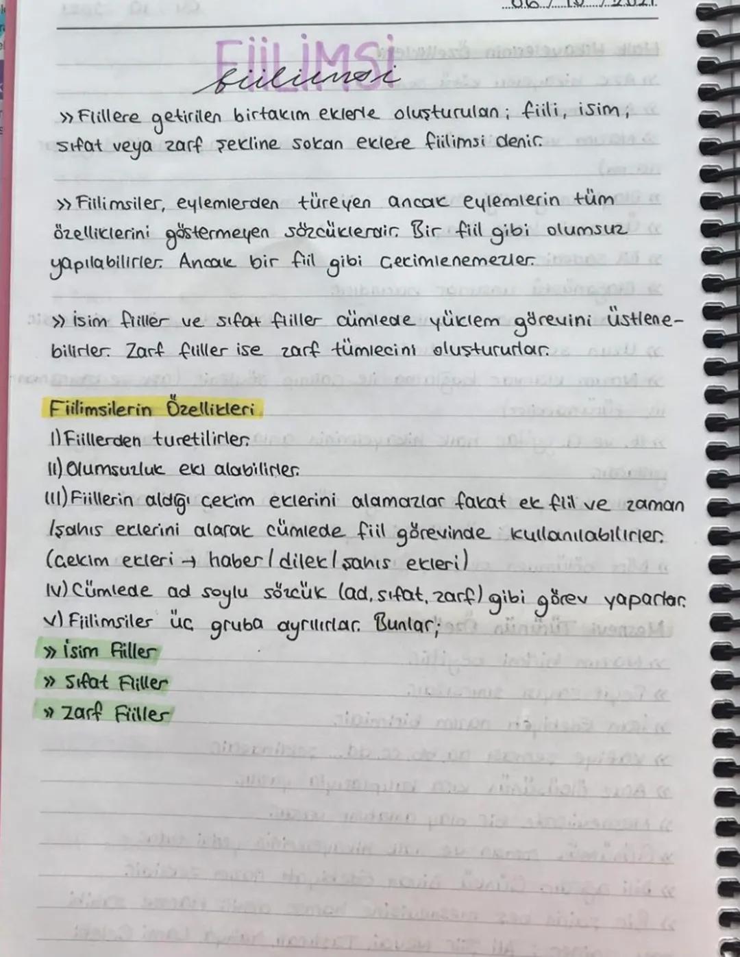 TYT Türkçe Fiilimsi Notları ve Konu Anlatımı