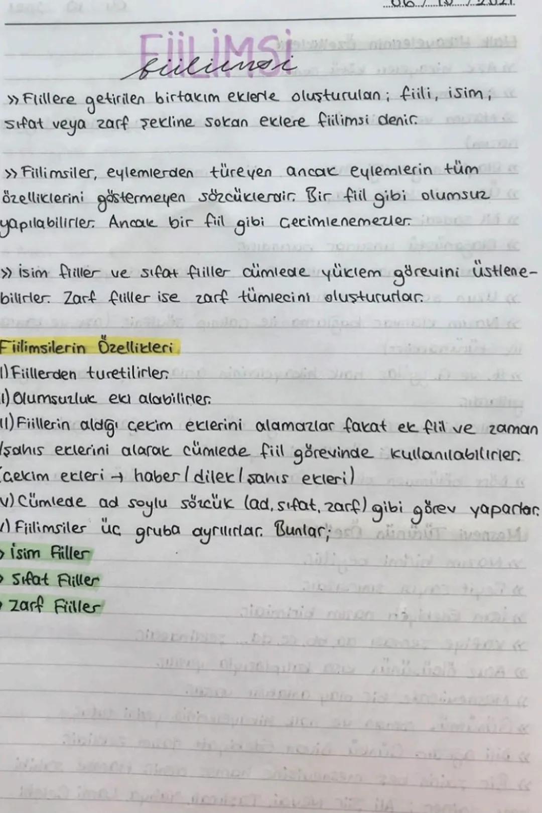 Fulisi
で
» Flillere getirilen birtakım eklerle oluşturulan; fiili, isim,
Sifat veya zarf şekline sokan eklere fiilimsi denir.
»Fillimsiler,