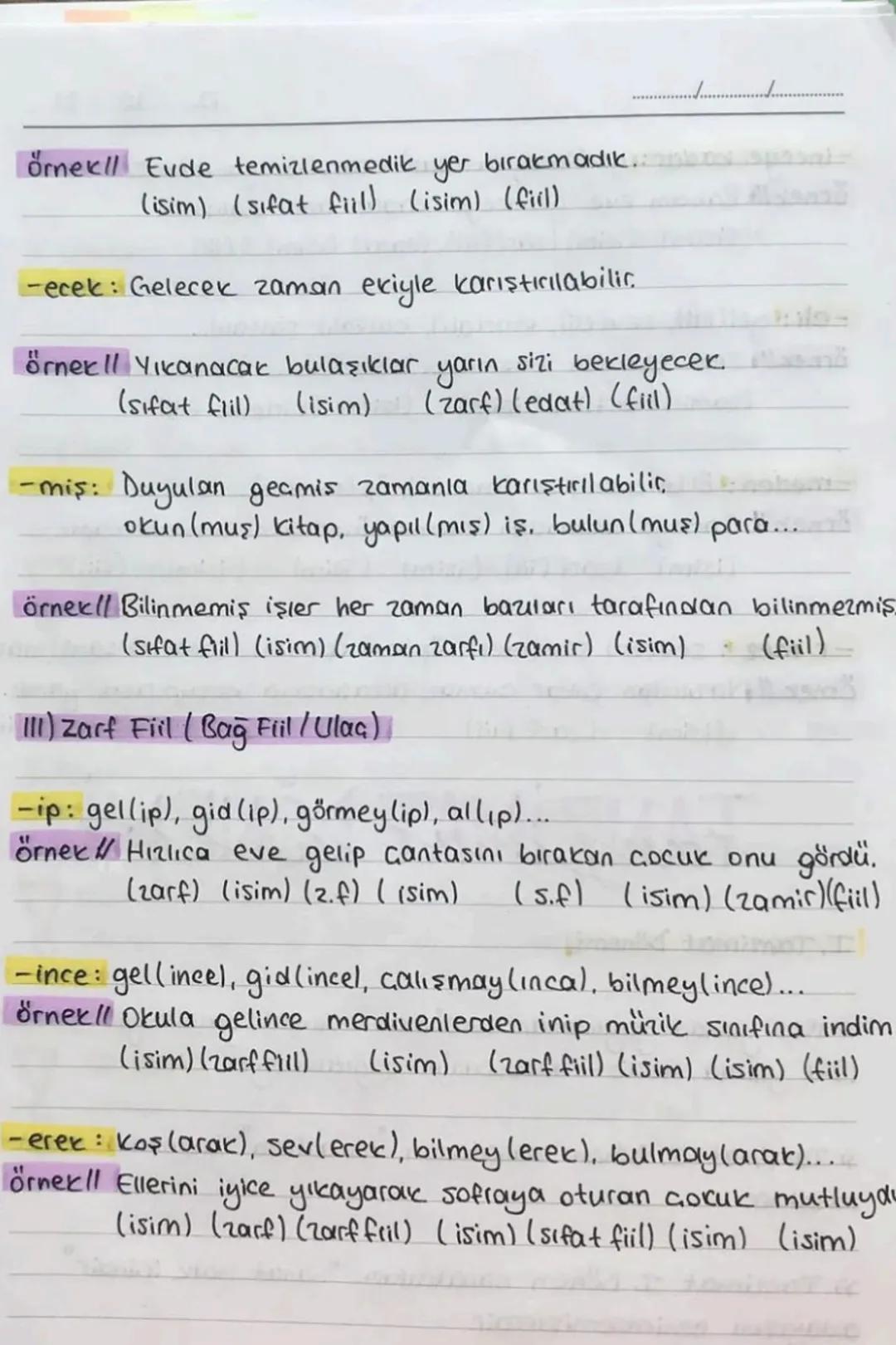 Fulisi
で
» Flillere getirilen birtakım eklerle oluşturulan; fiili, isim,
Sifat veya zarf şekline sokan eklere fiilimsi denir.
»Fillimsiler,