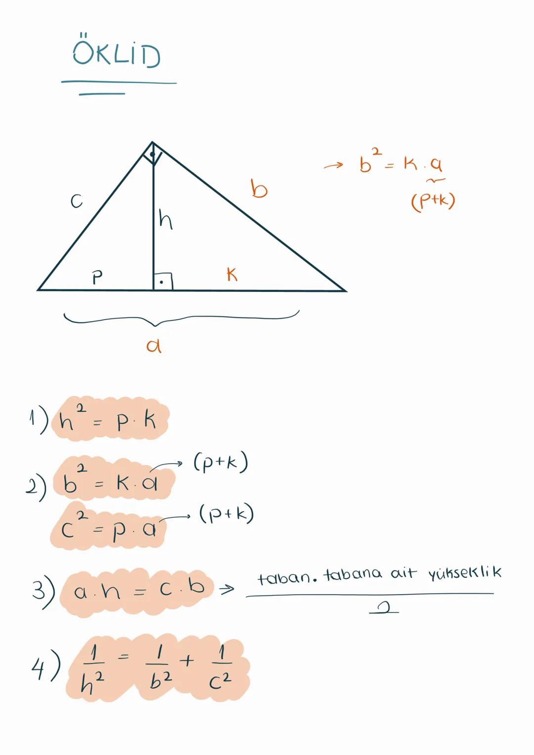 -
DiK ÜGGENLER-
Ozel Dik üngenler
5
3
∞
4
5
13
12
17
7
25
心
24
15 C
ÖKLİD
> b²=k.a
~
(P+k)
P
d
K
(p+k)
(p+k)
1) h² = p.k
2
2) b b = ka
C
2
=