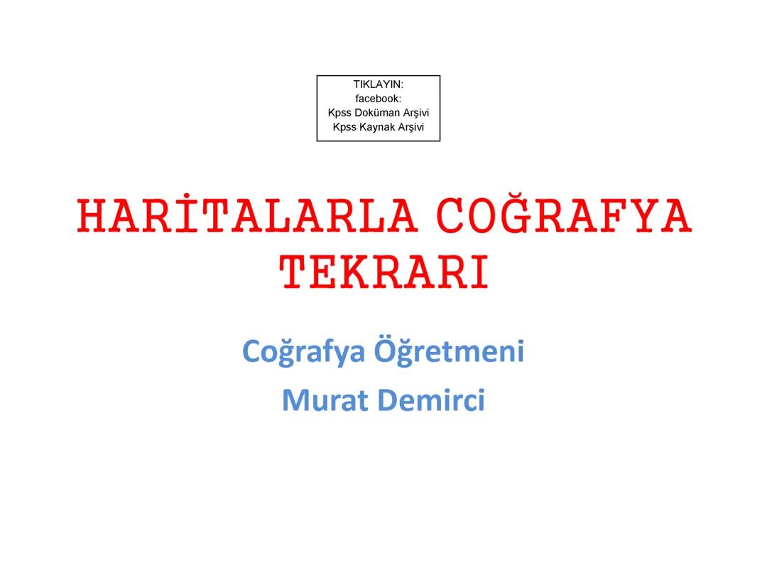 Haritalarla coğrafya tekrarı