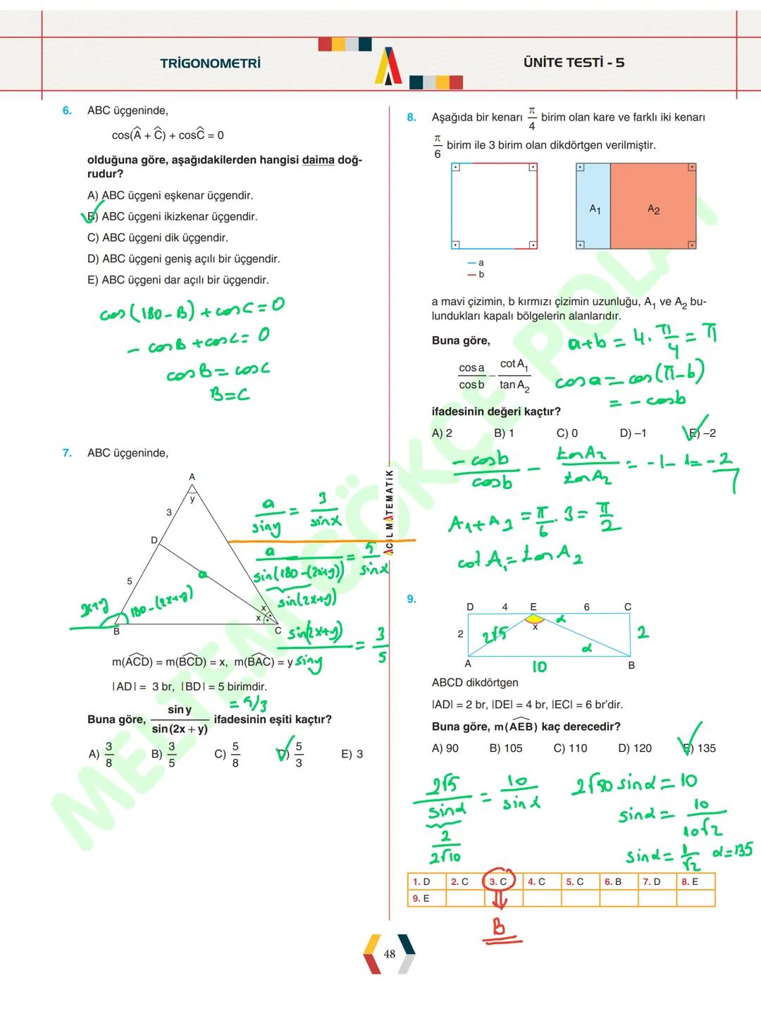 - ÜNİTE 1 -
TRIGONOMETRİ
* Yönlü Açılar
* Açı Ölçü Birimleri
* Trigonometrik Fonksiyonlar
* Kosinüs Teoremi
* Sinüs Teoremi
*