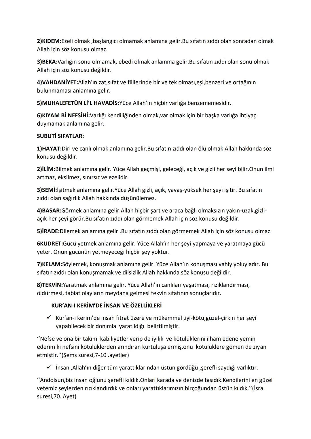 # 10.SINIF 1.ÜNİTE DİN KÜLTÜRÜ DERS NOTLARI
ALLAH İNANCI VE İNSAN
✓ Allah'a iman, İslâm'ın inanç esaslarını oluşturur.
✓ Allah'a inanmak,