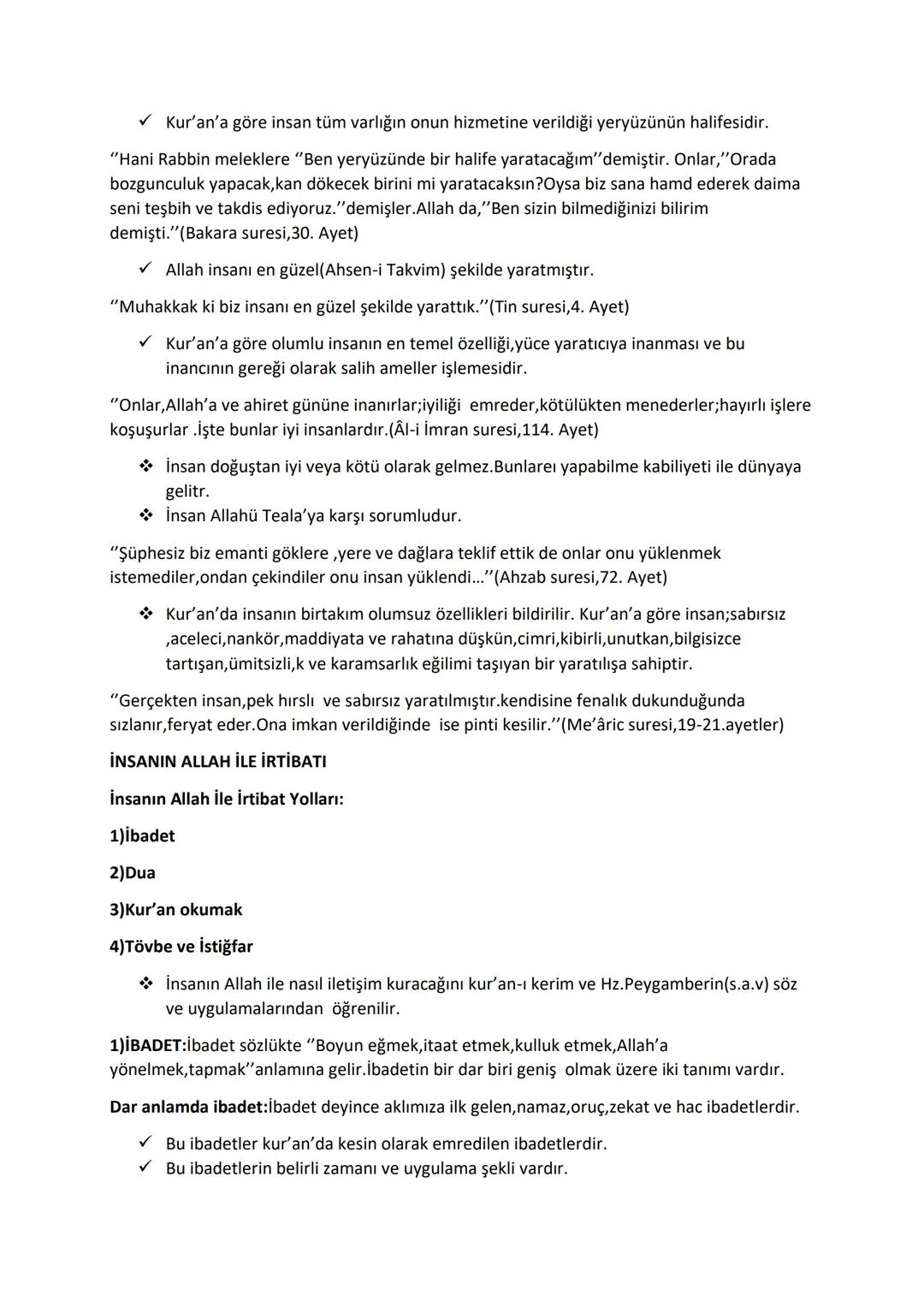 # 10.SINIF 1.ÜNİTE DİN KÜLTÜRÜ DERS NOTLARI
ALLAH İNANCI VE İNSAN
✓ Allah'a iman, İslâm'ın inanç esaslarını oluşturur.
✓ Allah'a inanmak,