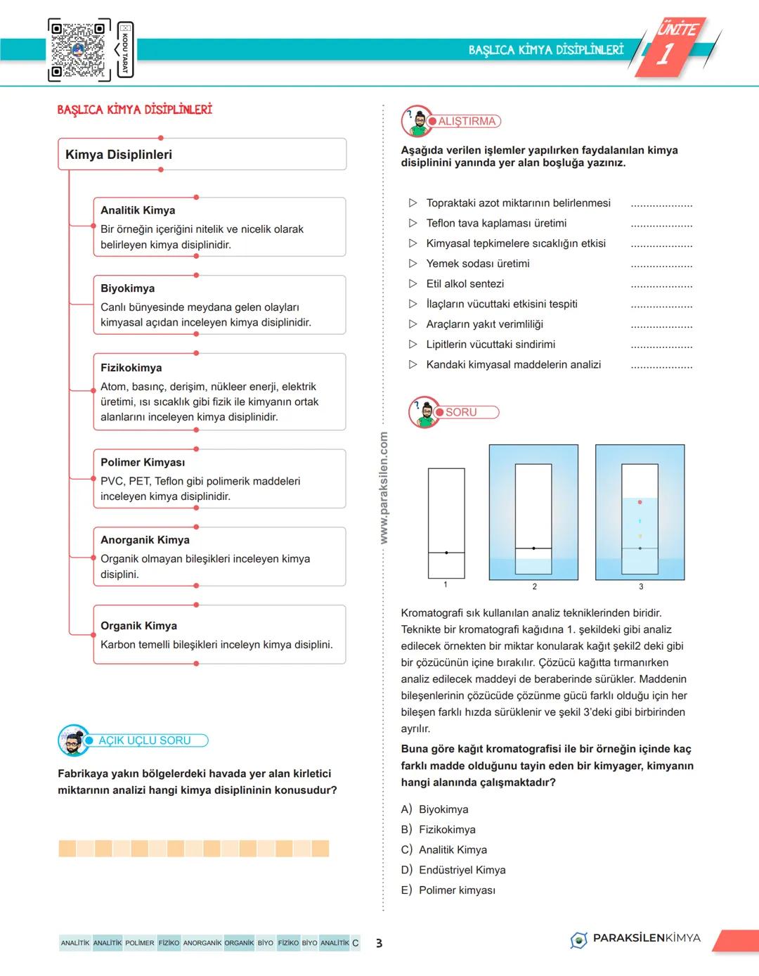 1. TEMA
1.1. KİMYA HAYATTIR
PARAKSİLENKİMYA 1. TEMA
1.1. KİMYA HAYATTIR
PARAKSİLENKİMYA UNITE
KIMYA HAYATTIR
1
KİMYA HAYATTIR
Günlük hayatta