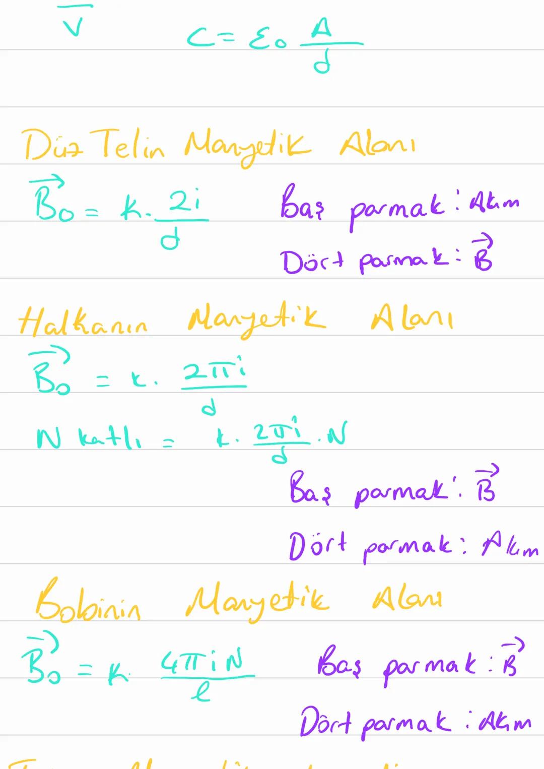 Elektriksel kuvvet
$\vec{F}$= K. $\frac{q_1.q_2}{d^2}$
Elektriksel Alan
$\vec{F}$=q.$\vec{E}$ $\vec{E}$=k$\frac{q}{d^2}$
Elektriksel