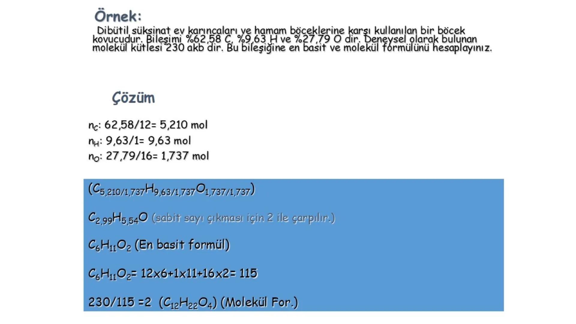 BÖLÜM 2
KISIM 1
Kimyasal Hesaplamalar BÖLÜM 2
KİMYASAL HESAPLAMALAR
(Mol Kavramı, atom kütlesi, mol kütlesi, en basit formül
bulma, reaksiyo