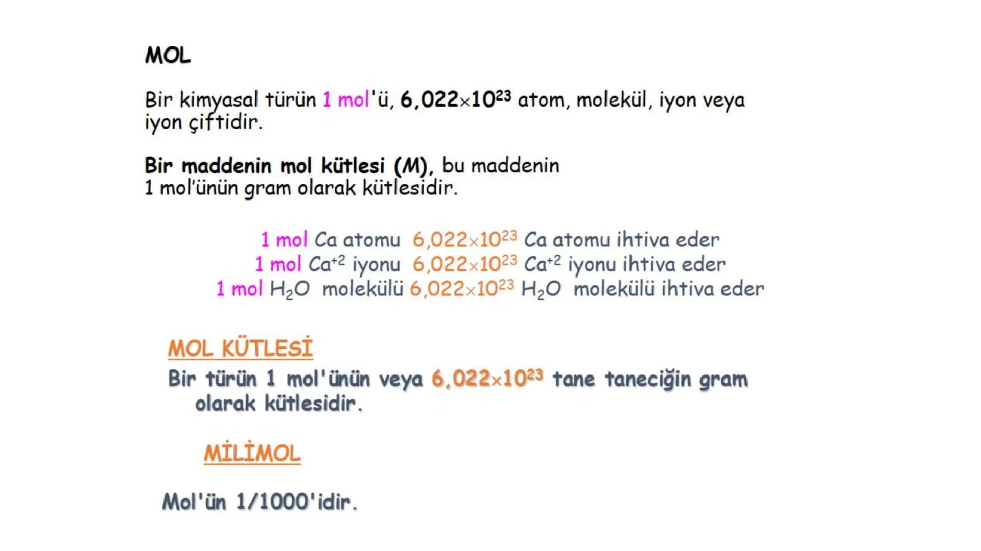 BÖLÜM 2
KISIM 1
Kimyasal Hesaplamalar BÖLÜM 2
KİMYASAL HESAPLAMALAR
(Mol Kavramı, atom kütlesi, mol kütlesi, en basit formül
bulma, reaksiyo