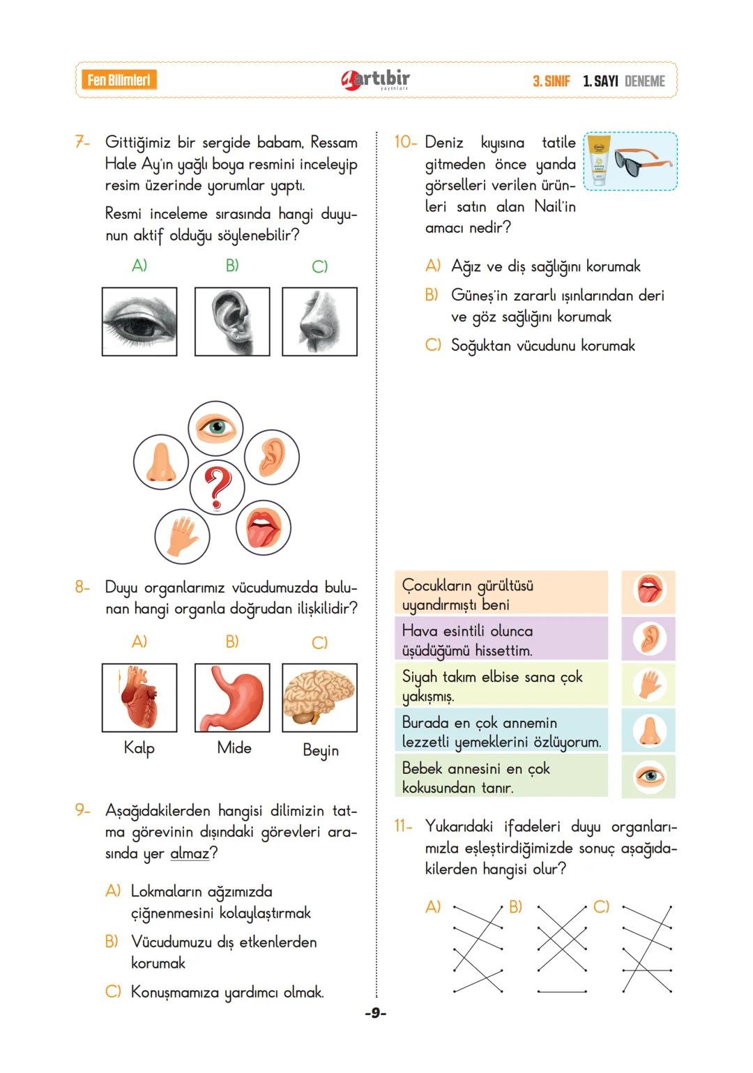 # 3. SINIF
# YENİ NESİL
# DENEME SINAVI
1
# SINAVDAKİ SORULARIN KONU DAĞILIMI
Türkçe
: Okuduğunu anlama, Eş anlam, Noktalama işaretleri