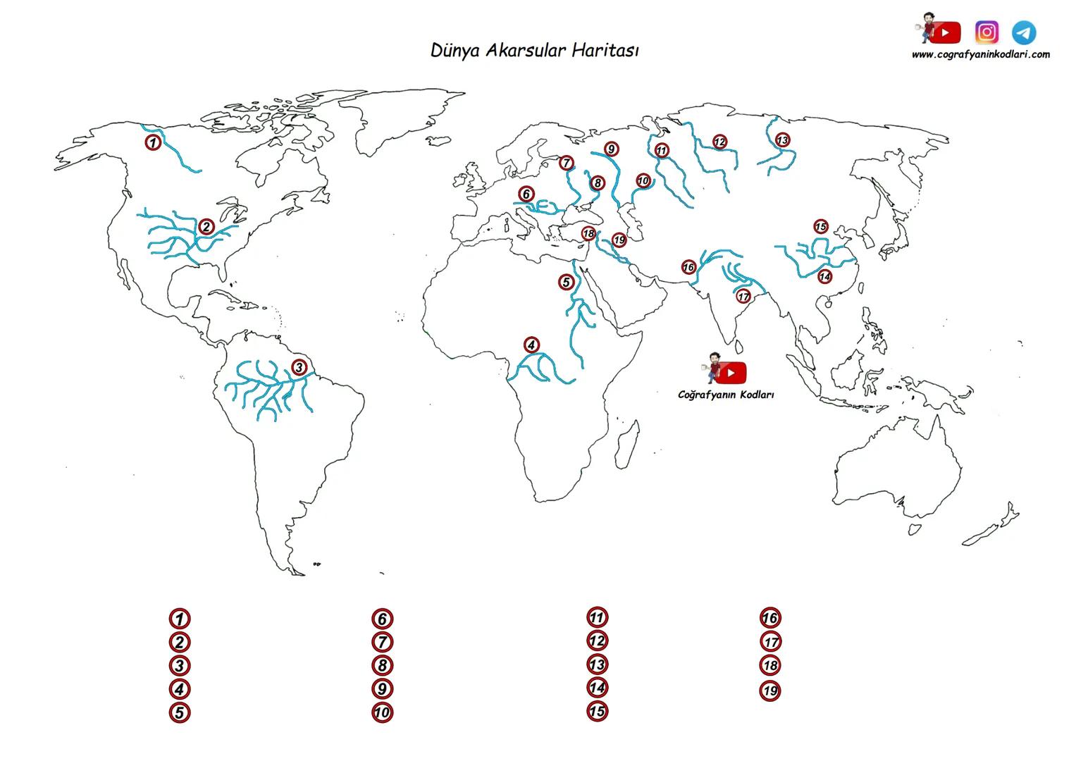 # Dünya Dilsiz Haritası
www.cografyaninkodlari.com
Coğrafyanın Kodları # Dünya Dilsiz Haritası
www.cografyaninkodlari.com
Coğrafyanın Ko