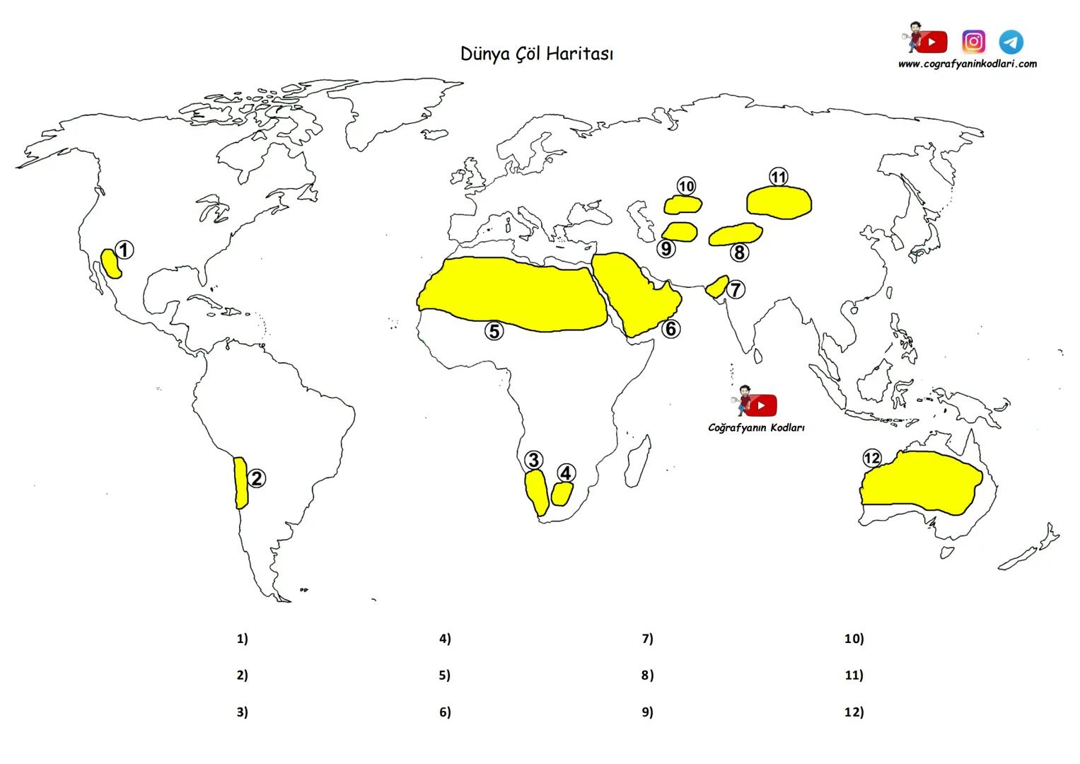 # Dünya Dilsiz Haritası
www.cografyaninkodlari.com
Coğrafyanın Kodları # Dünya Dilsiz Haritası
www.cografyaninkodlari.com
Coğrafyanın Ko