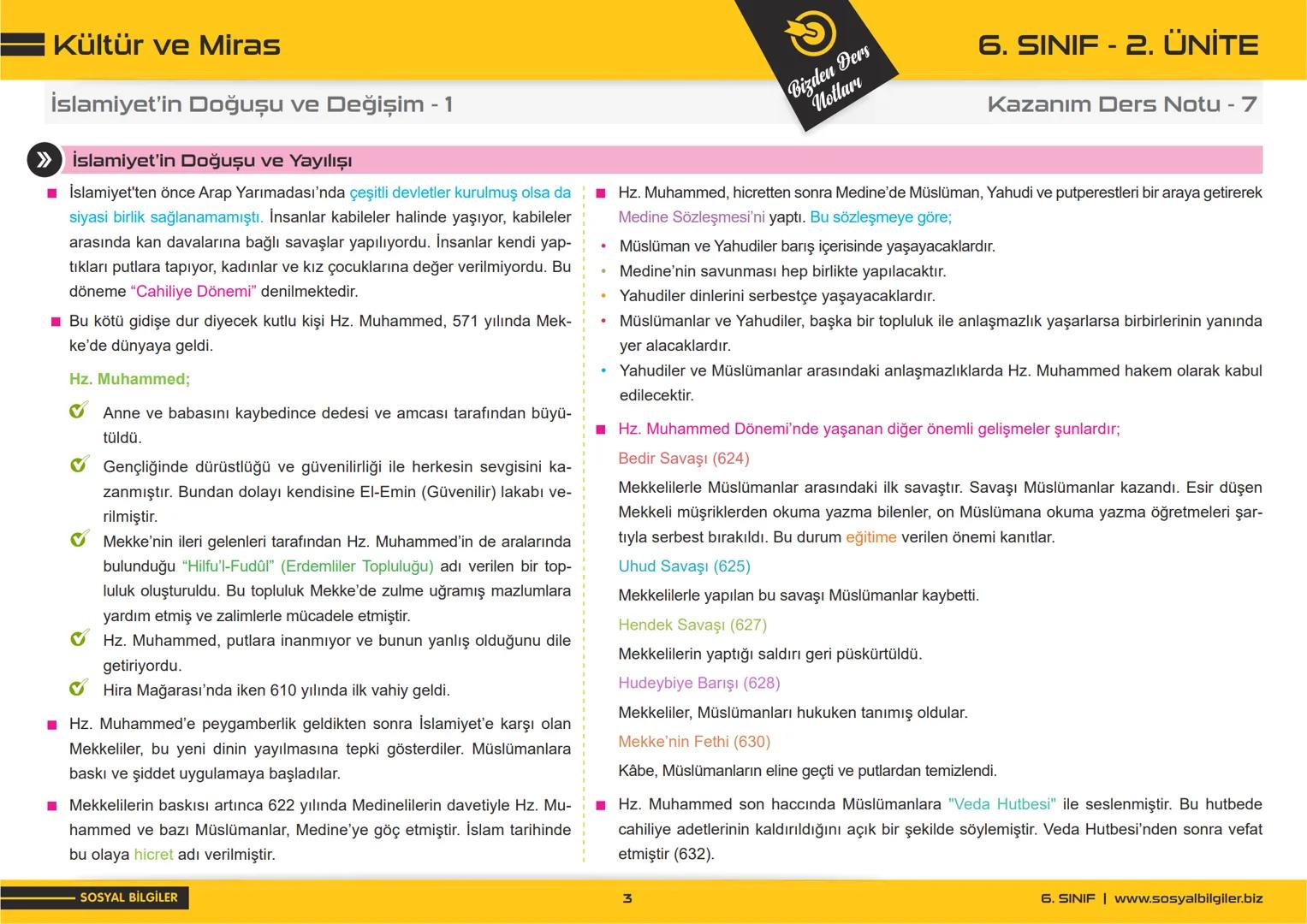6.SINIF
I, 2, 3, 4, 5 ve
6.ÜNİTE
DERS NOTLARI
sosyalbilgiler.biz
Seyhmus Yüce 6.SINIF
I.ÜNİTE
DERS NOTLARI
sosyalbilgiler.biz
Seyhmus Yüce B