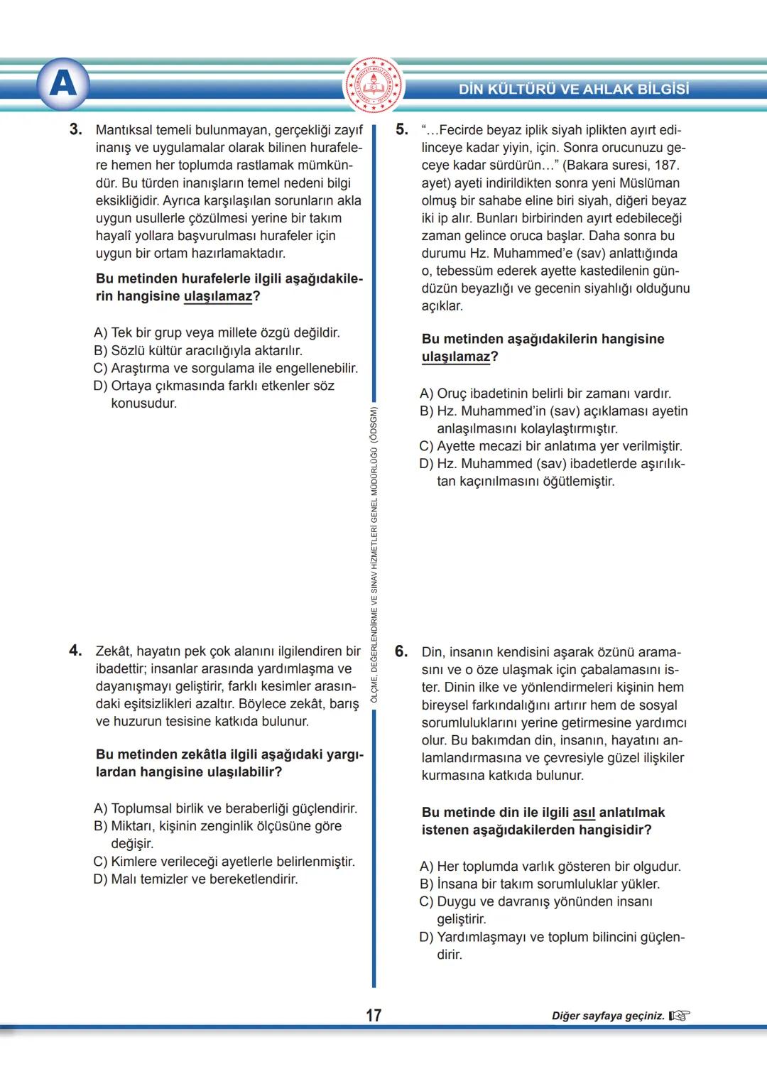 2022 SÖZEL BÖLÜM
T.C.
MİLLÎ EĞİTİM BAKANLIĞI
ÖLÇME, DEĞERLENDİRME VE SINAV HİZMETLERİ GENEL MÜDÜRLÜĞÜ
SINAVLA ÖĞRENCİ ALACAK ORTAÖĞRETİM
K