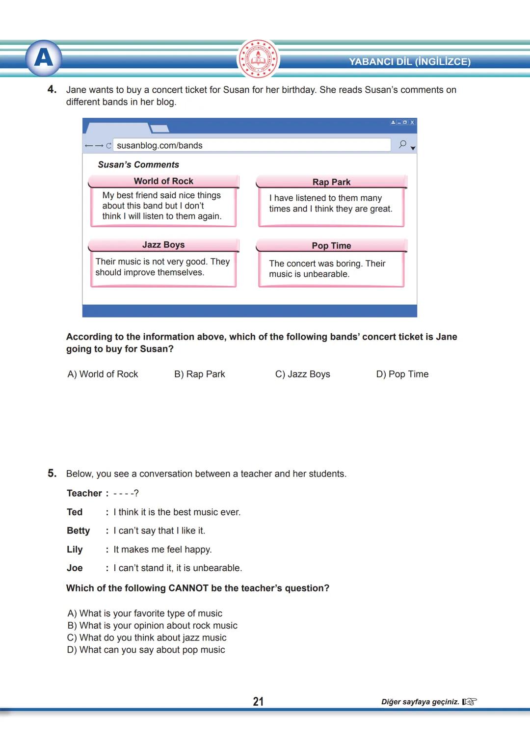 2022 SÖZEL BÖLÜM
T.C.
MİLLÎ EĞİTİM BAKANLIĞI
ÖLÇME, DEĞERLENDİRME VE SINAV HİZMETLERİ GENEL MÜDÜRLÜĞÜ
SINAVLA ÖĞRENCİ ALACAK ORTAÖĞRETİM
K