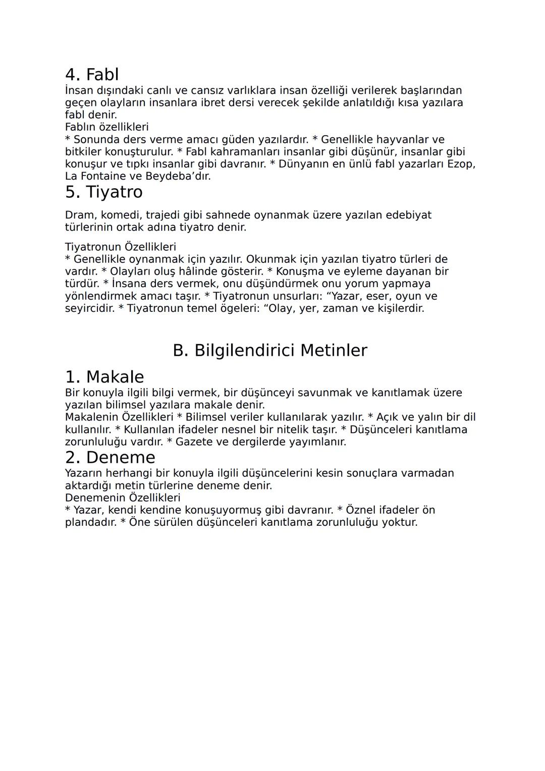 # Metin Türleri
A. Hikâye Edici (Öyküleyici) Metinler
## 1. Hikâye (Öykü)
Gerçek hayatta olmuş veya olması mümkün olayların yer, zaman ve